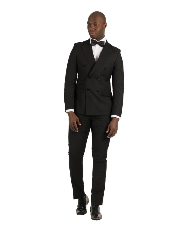 Fabio Fabrinni Double breast Black Slim Fit Suit FF6DB-1230 BLACK