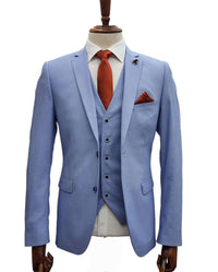 Giovanni Testi 2 Button 3Pc Slim Fit Suit GT2+V-H5130 L.BLUE