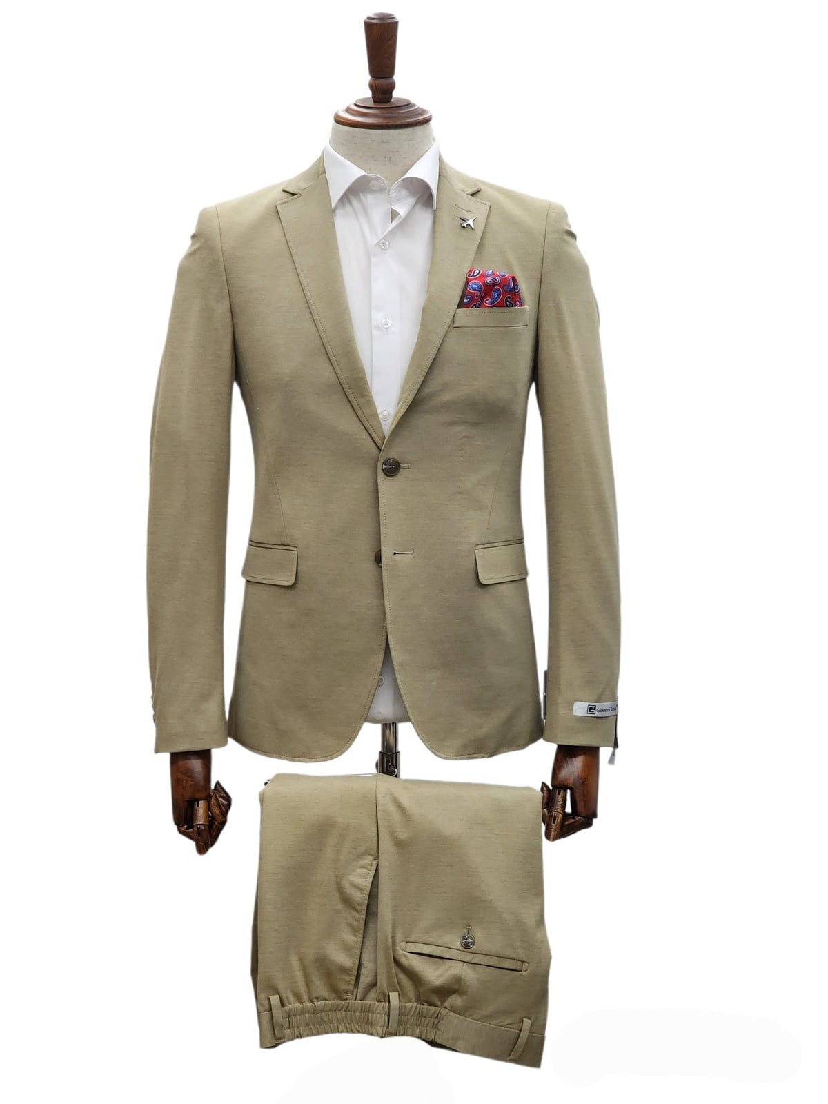 Giovanni Testi Tan Slim Fit Travel Suit SuitFellas – Suitfellas