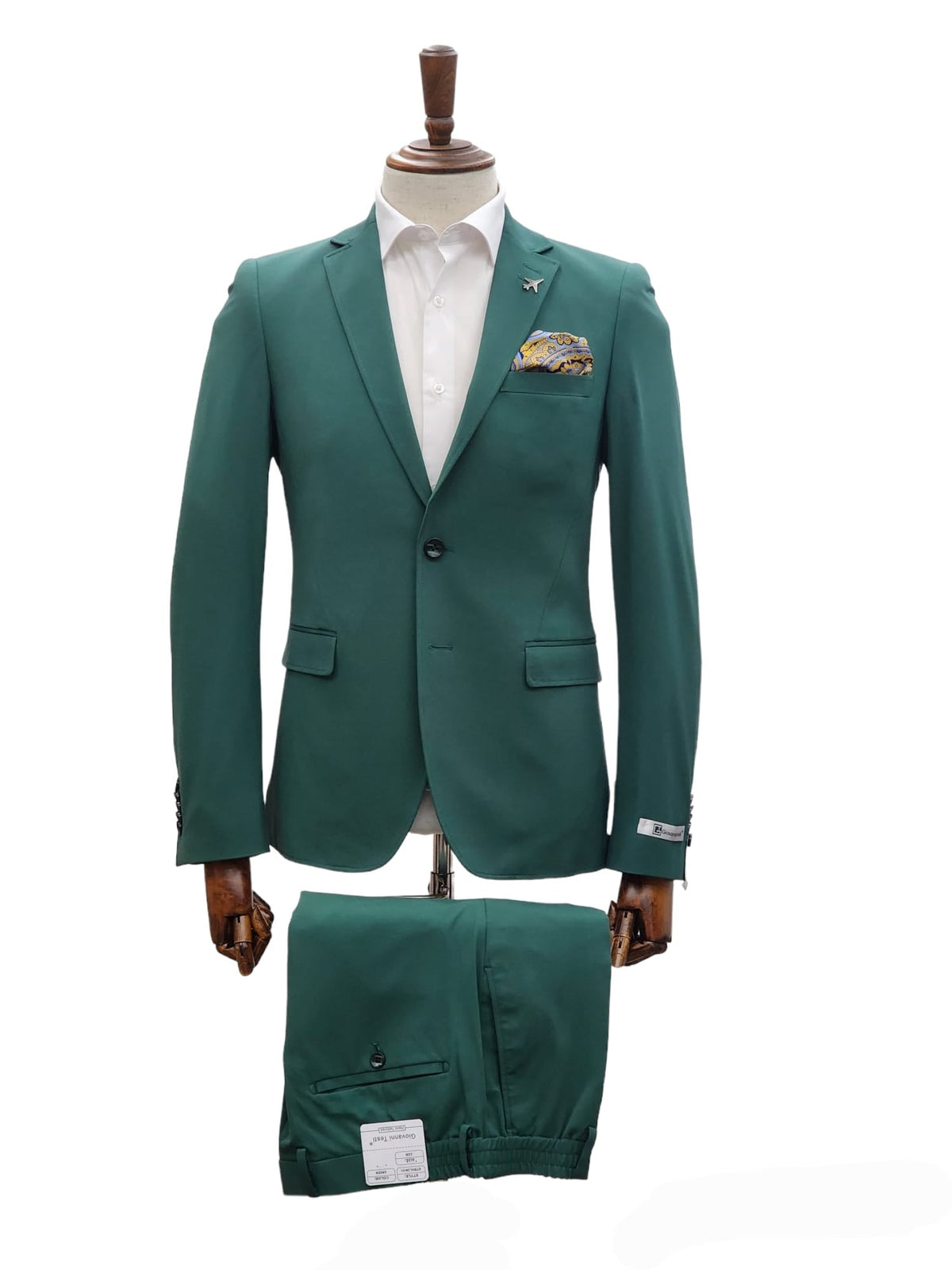 Giovanni Testi Traveler 2 Button Stretch Slim Fit Suit GTRVL2N-01 GREEN
