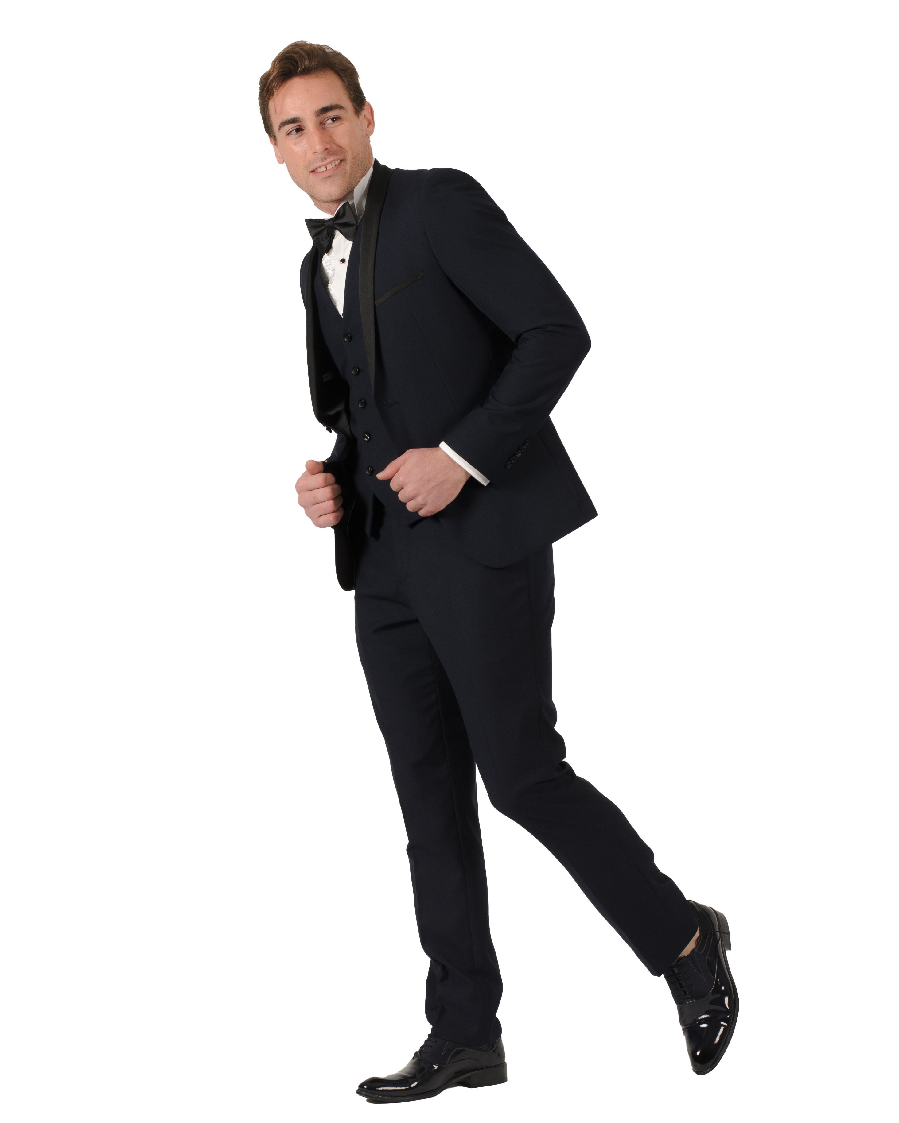 FABIO FABRINNI, Navy Slim Fit 3 piece Suit with Piping – Suitfellas